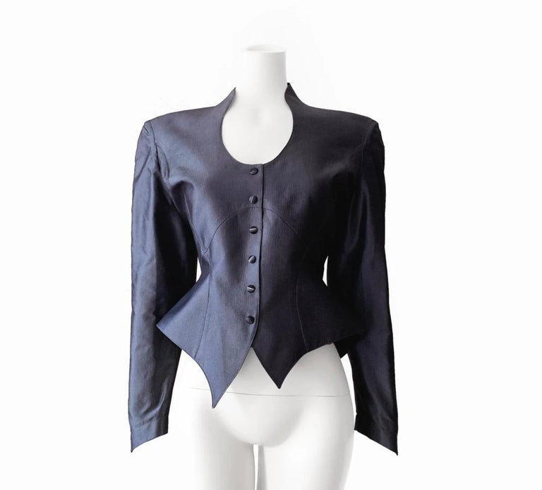 Thierry Mugler Silk Vintage Dramatic Skirtsuit Blazer Skirt Iconic ...