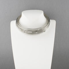 Thierry Mugler Silvered Metal Multi-Strand Wire Necklace