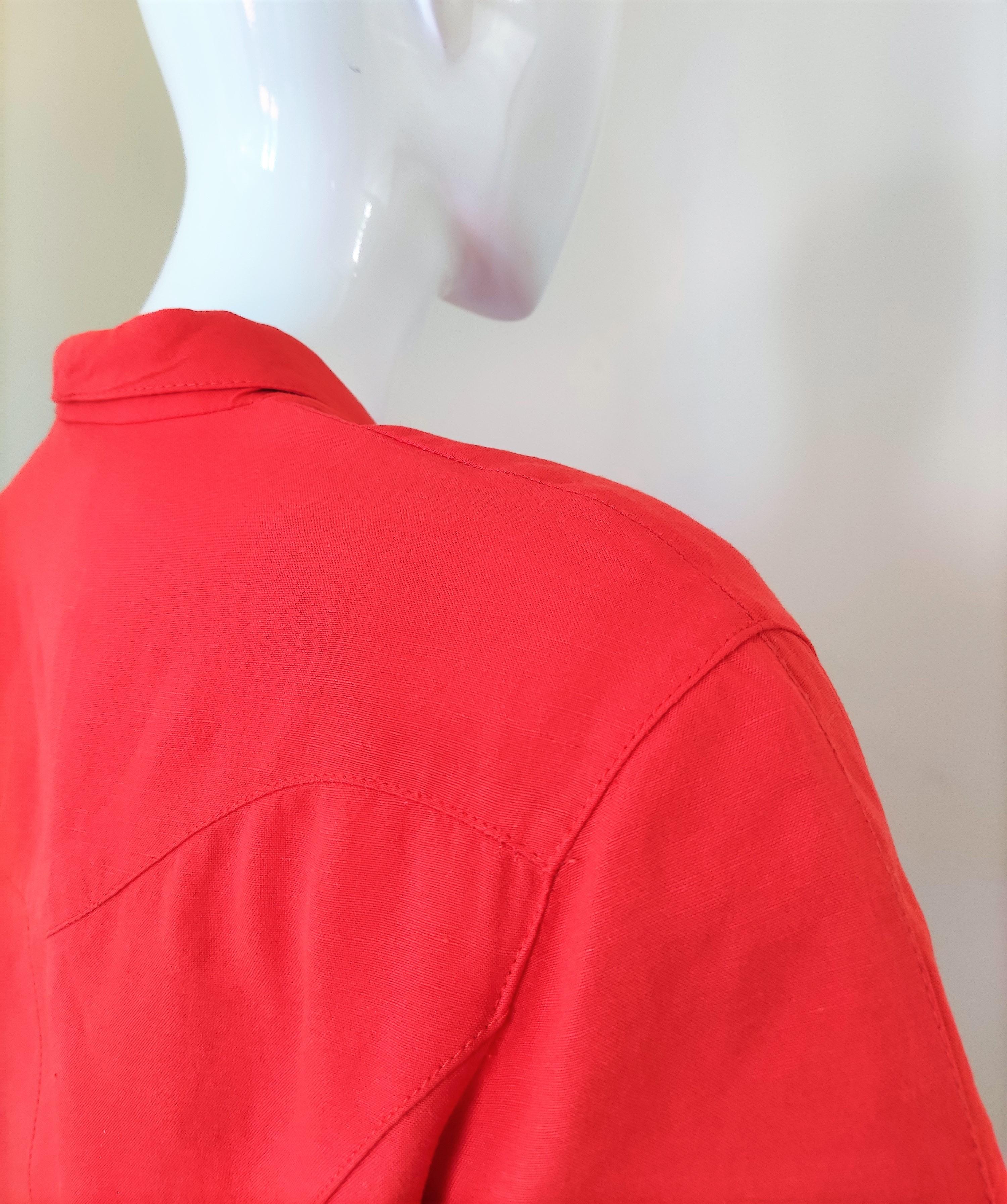 Thierry Mugler - Ensemble robe active rouge orange à taille dénudée « Space Future Wasp » en vente 7