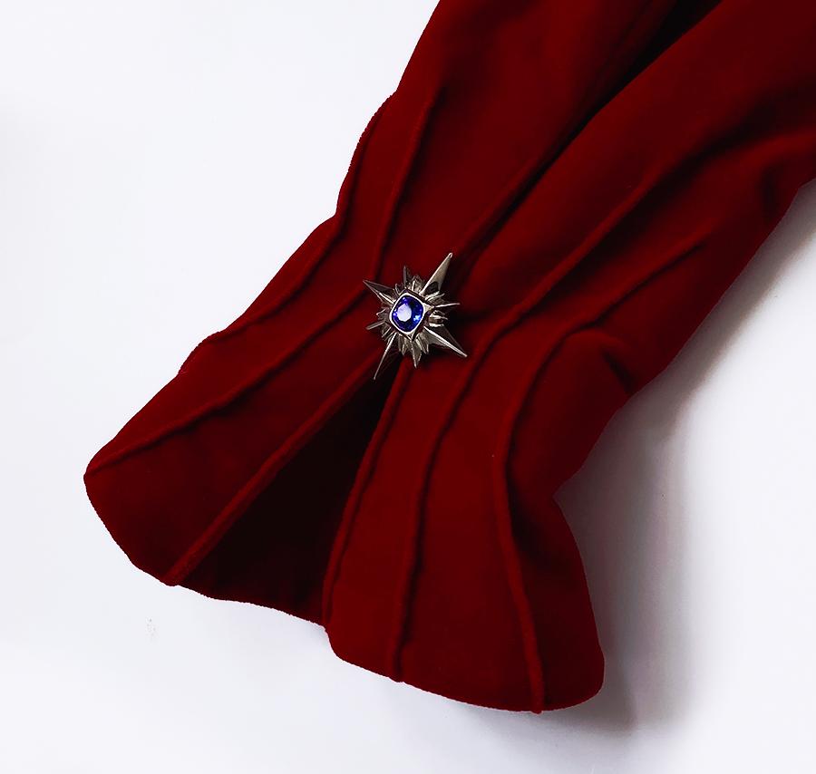 Thierry Mugler Spectacular Red Velvet Crystal Star Gem Blazer Jacket  3