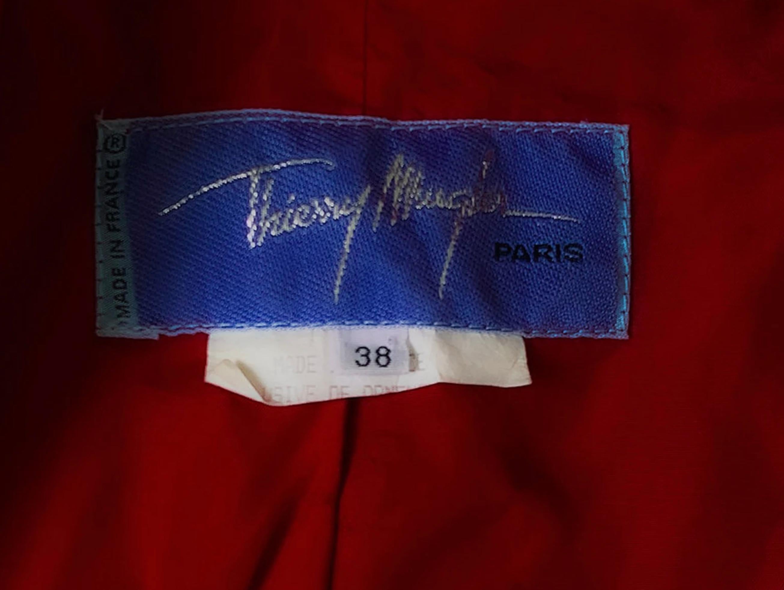 Thierry Mugler Spectacular Red Velvet Crystal Star Gem Blazer Jacket  2