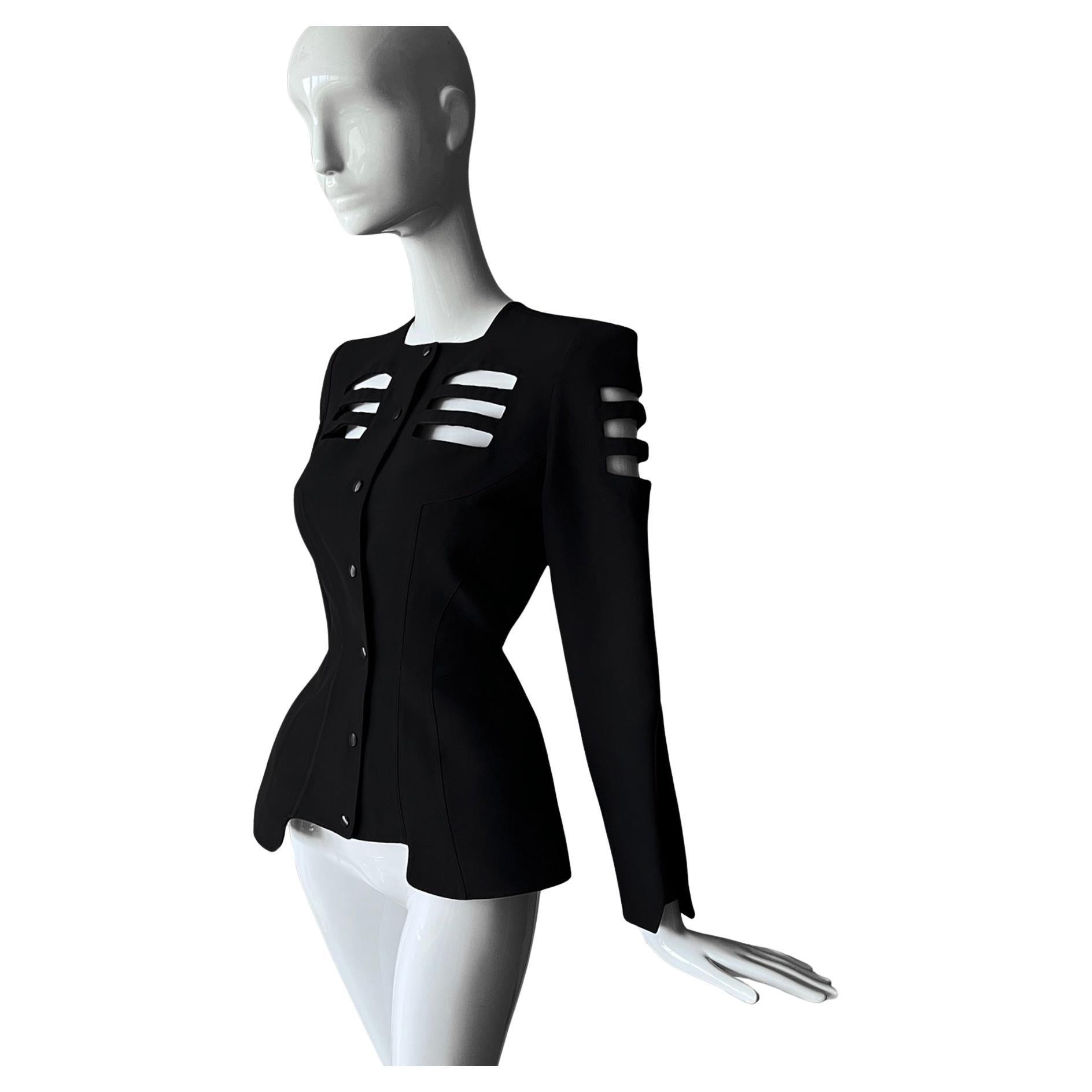 Thierry Mugler Spring 1991 Black Cutout Jacket Diana Ross Collection