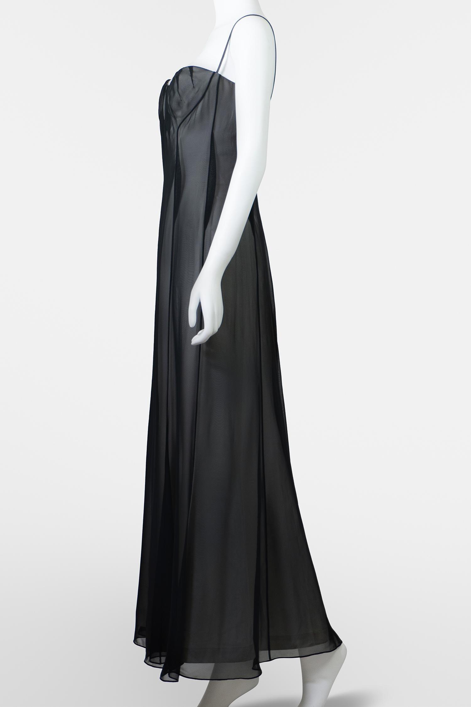 Thierry Mugler Pasarela Primavera Verano 1999 Vestido de gasa transparente en Excelente estado para la venta en Berlin, BE