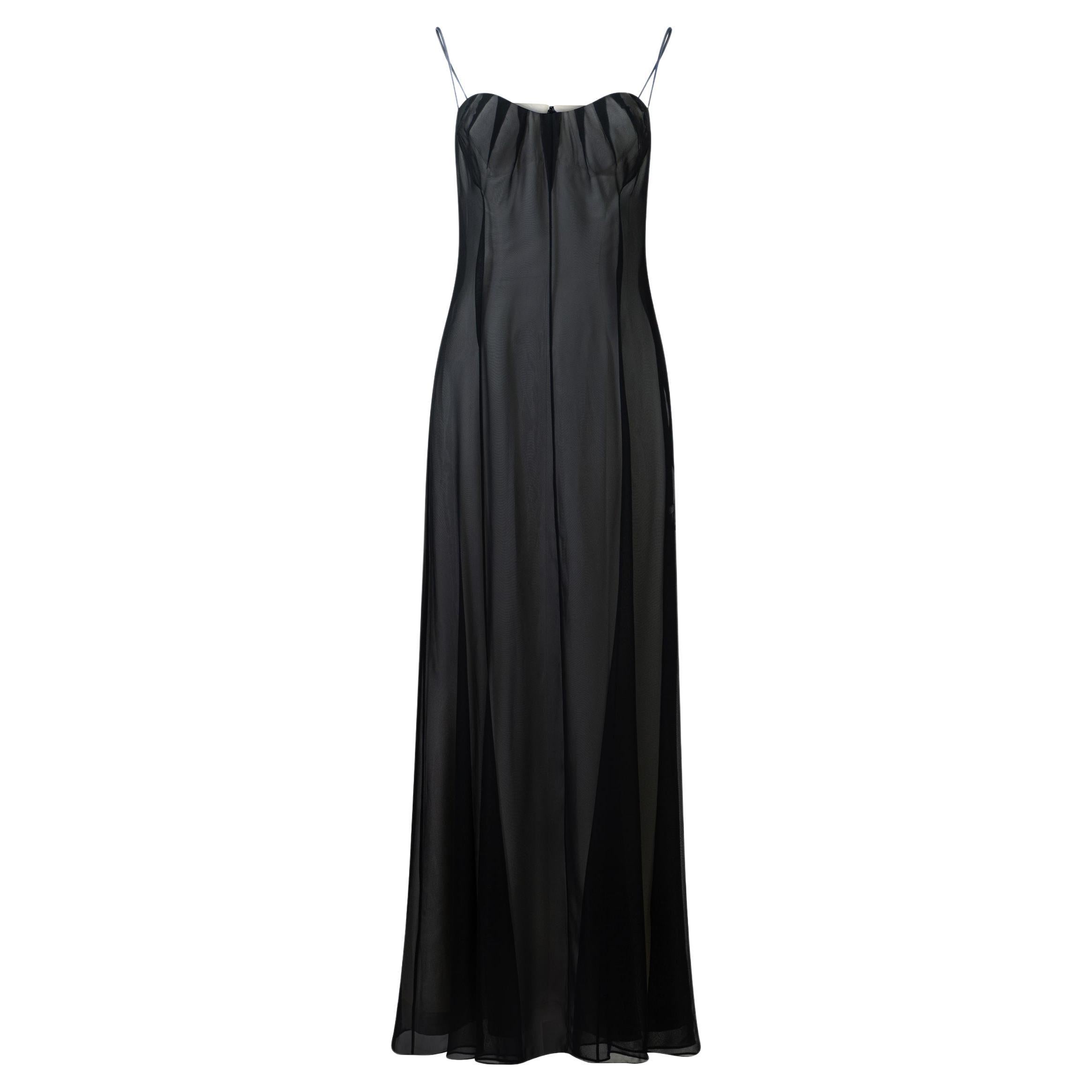 Thierry Mugler Pasarela Primavera Verano 1999 Vestido de gasa transparente en venta