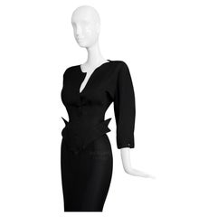 Thierry Mugler SS 1989 LES ATLANTES Ensemble Abito con gonna nera
