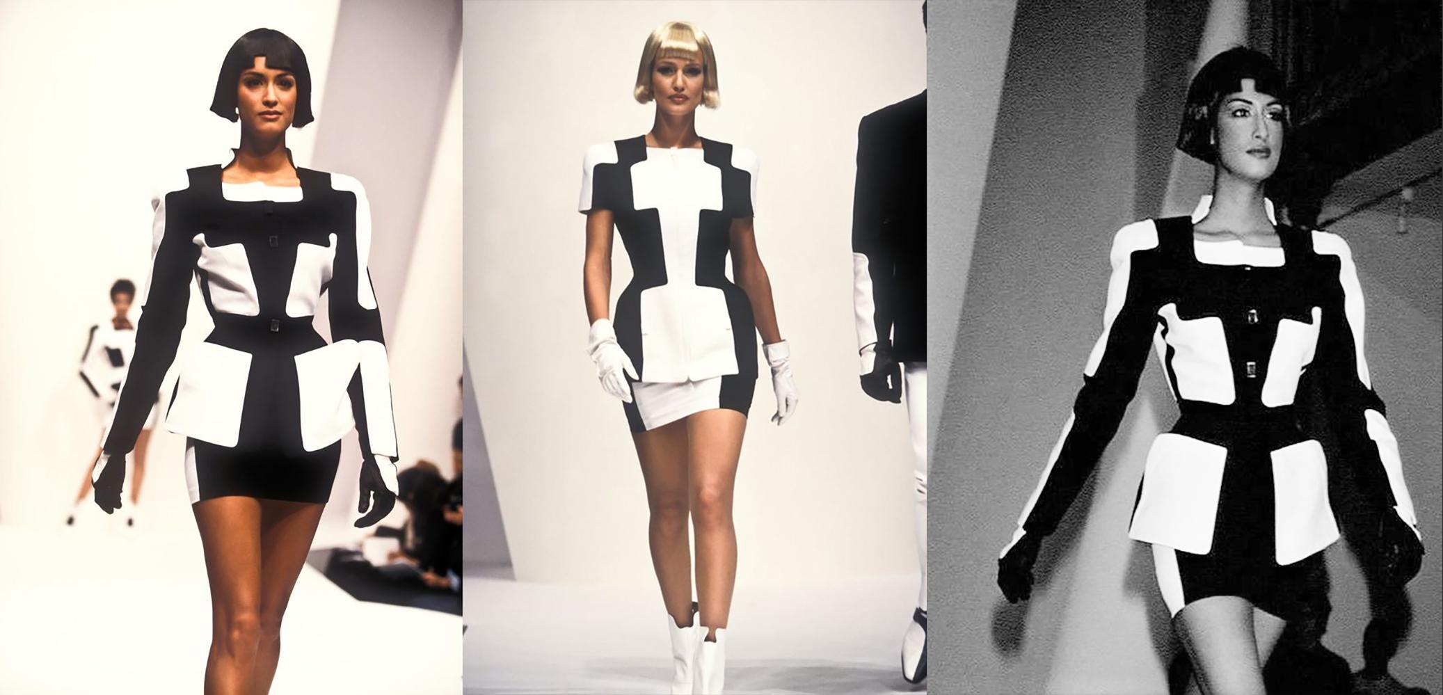 Veste sculpturale noire Thierry Mugler SS 1994 Bon état - En vente à Berlin, BE