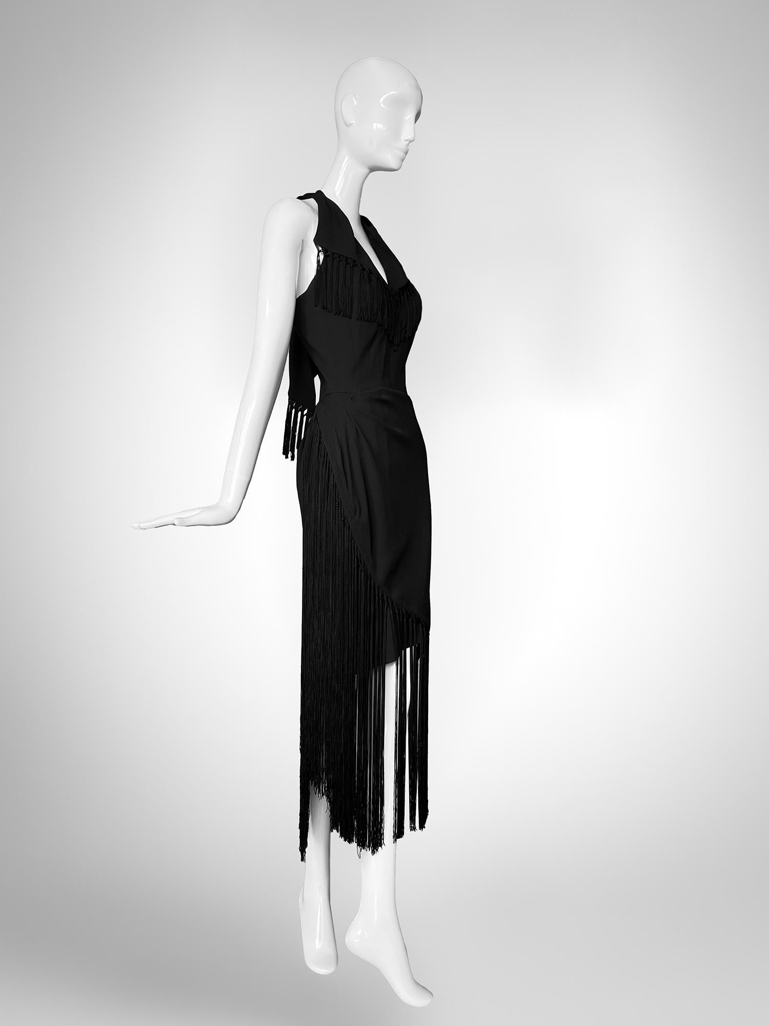 Thierry Mugler SS 1997 Wunderschönes schwarzes Abendkleid im Angebot 1