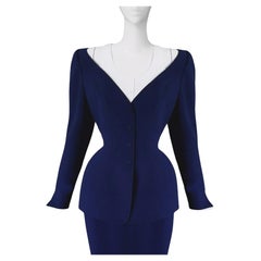 Thierry Mugler SS 1999 Runway Sculptural Ensemble Jacket Skirt Suit