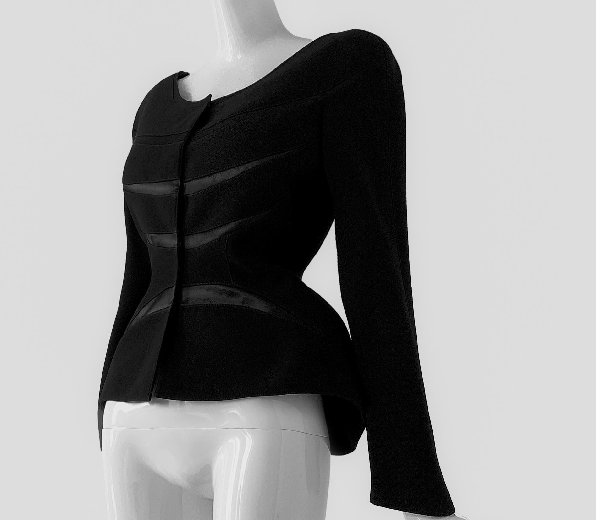 Thierry Mugler SS 2000 Black Jacket Blazer Fitted Fabulous  In Excellent Condition For Sale In Berlin, BE