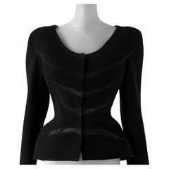 Thierry Mugler SS 2000 Giacca nera Blazer aderente favolosa