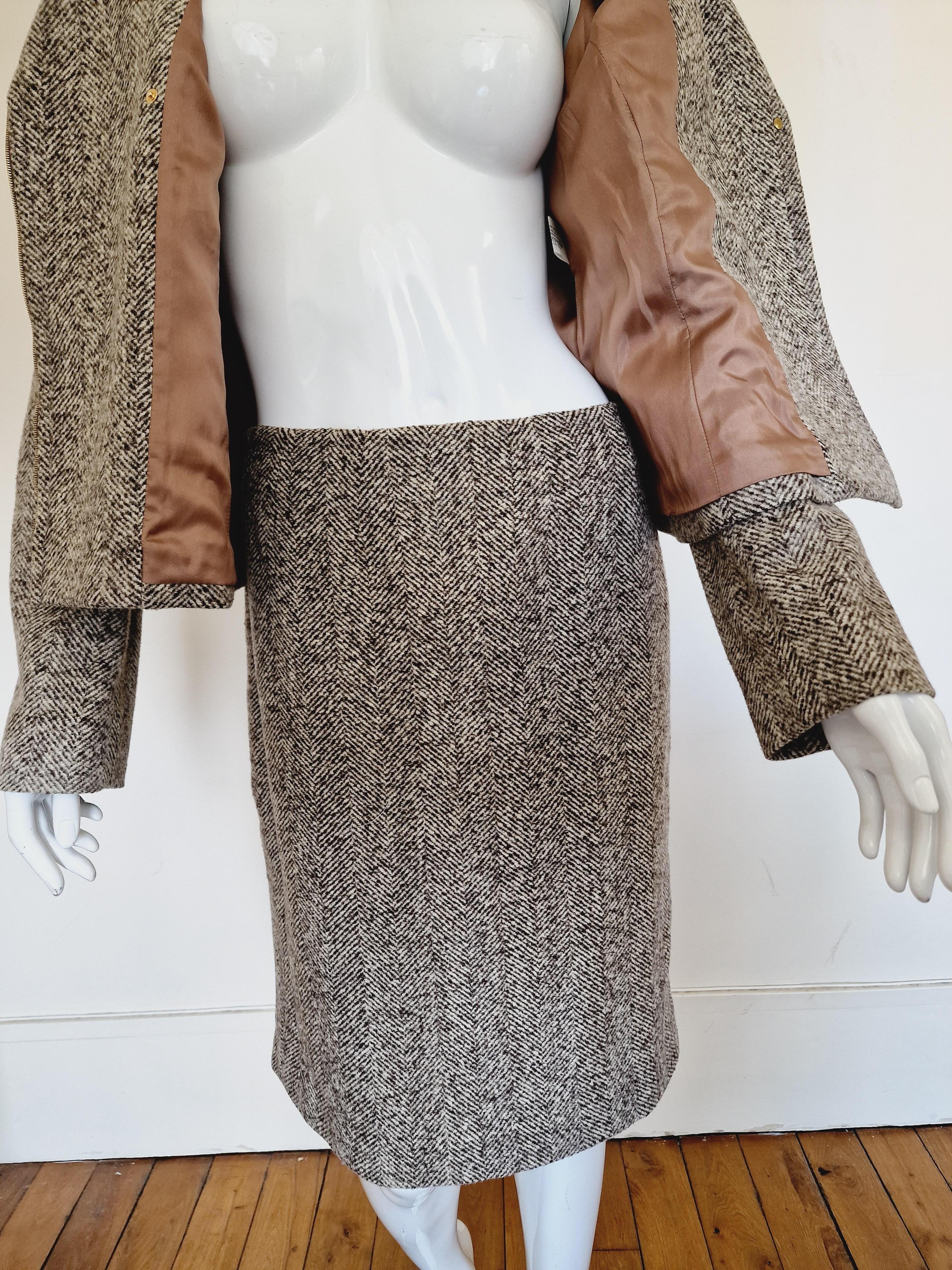 Thierry Mugler Star Gray Wasp Waist Couture XL Dress Ensemble Blazer Skirt Suit For Sale 7