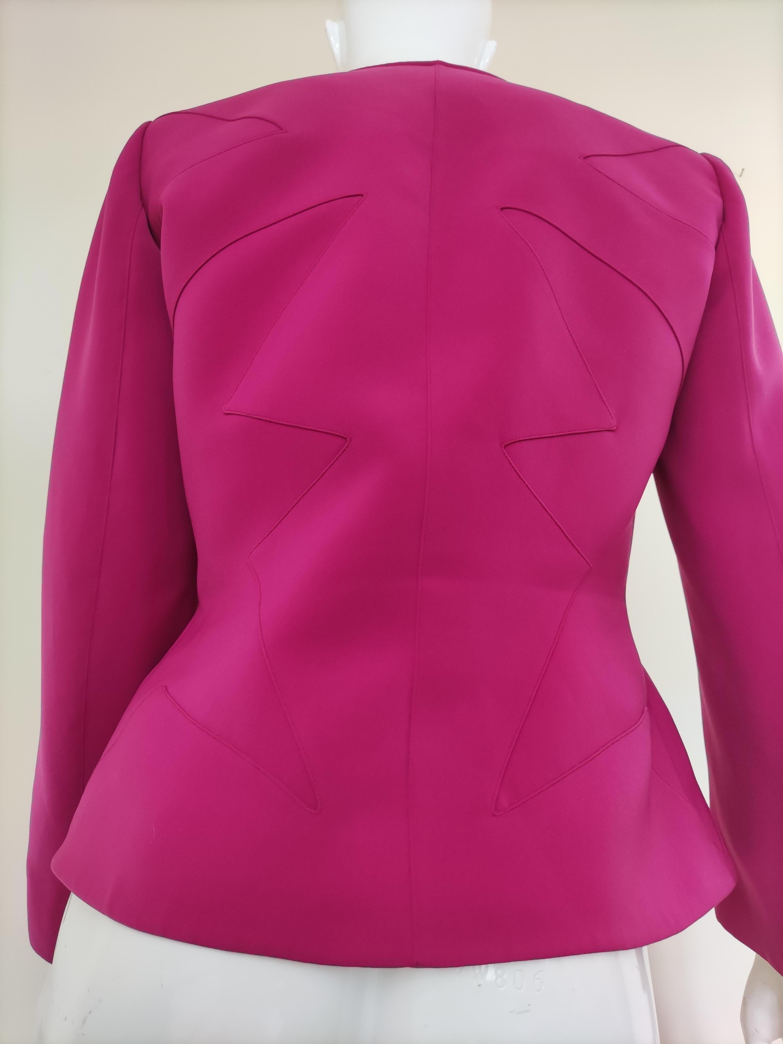Thierry Mugler Star Runway Wasp Waist Violet Purple Pink Vintage Blazer Jacket For Sale 4