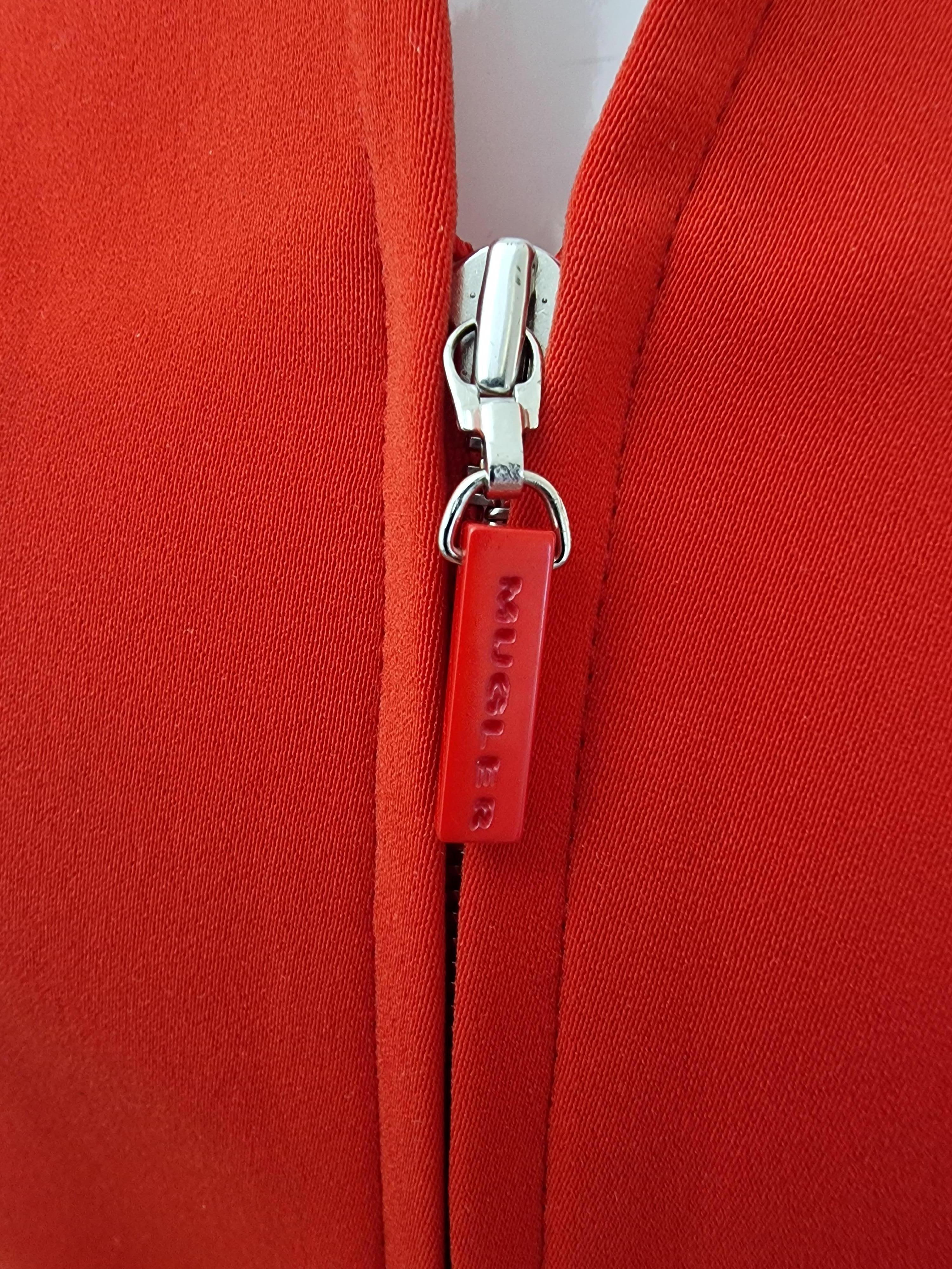 Thierry Mugler Star Shadow Waist Bee Red Medium Vintage Coat Blazer Jacket en vente 1