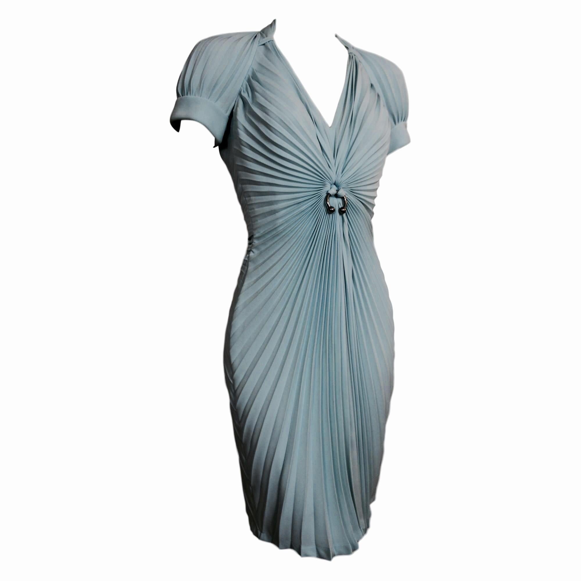 Thierry Mugler Starburst Pleated Dress For Sale 4