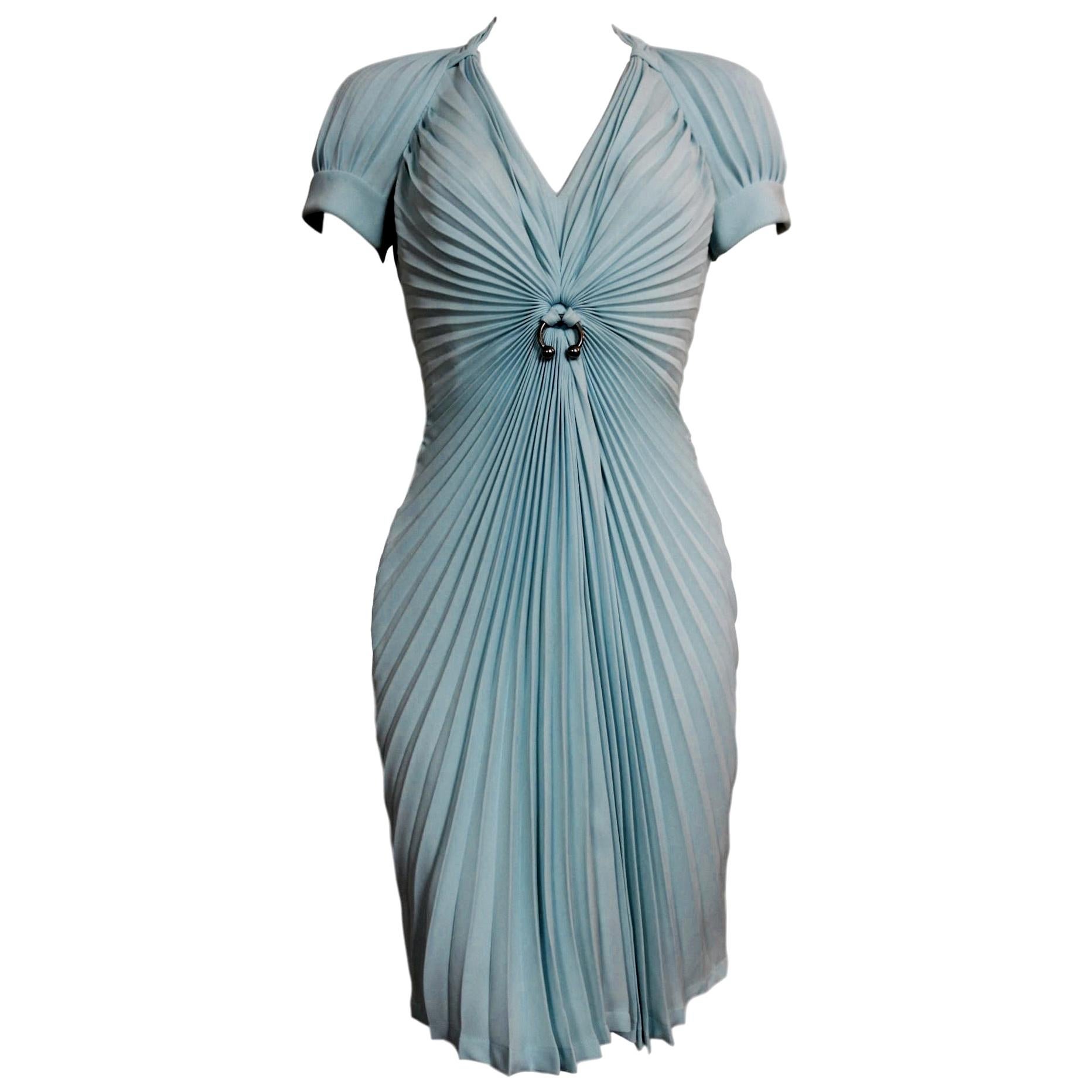 Thierry Mugler Starburst Pleated Dress For Sale
