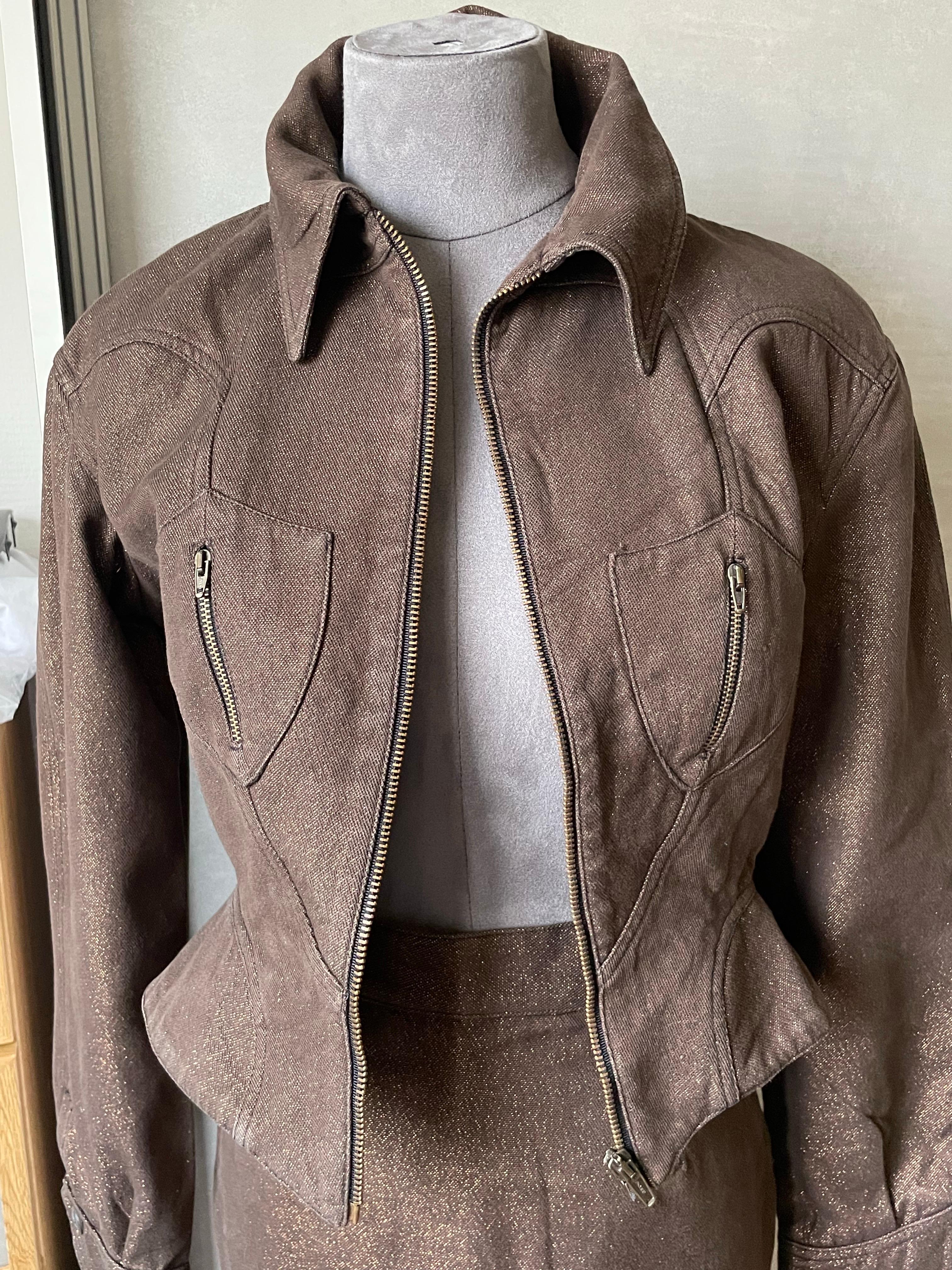 Thierry Mugler suit Jacket and skirt vintage en vente 5