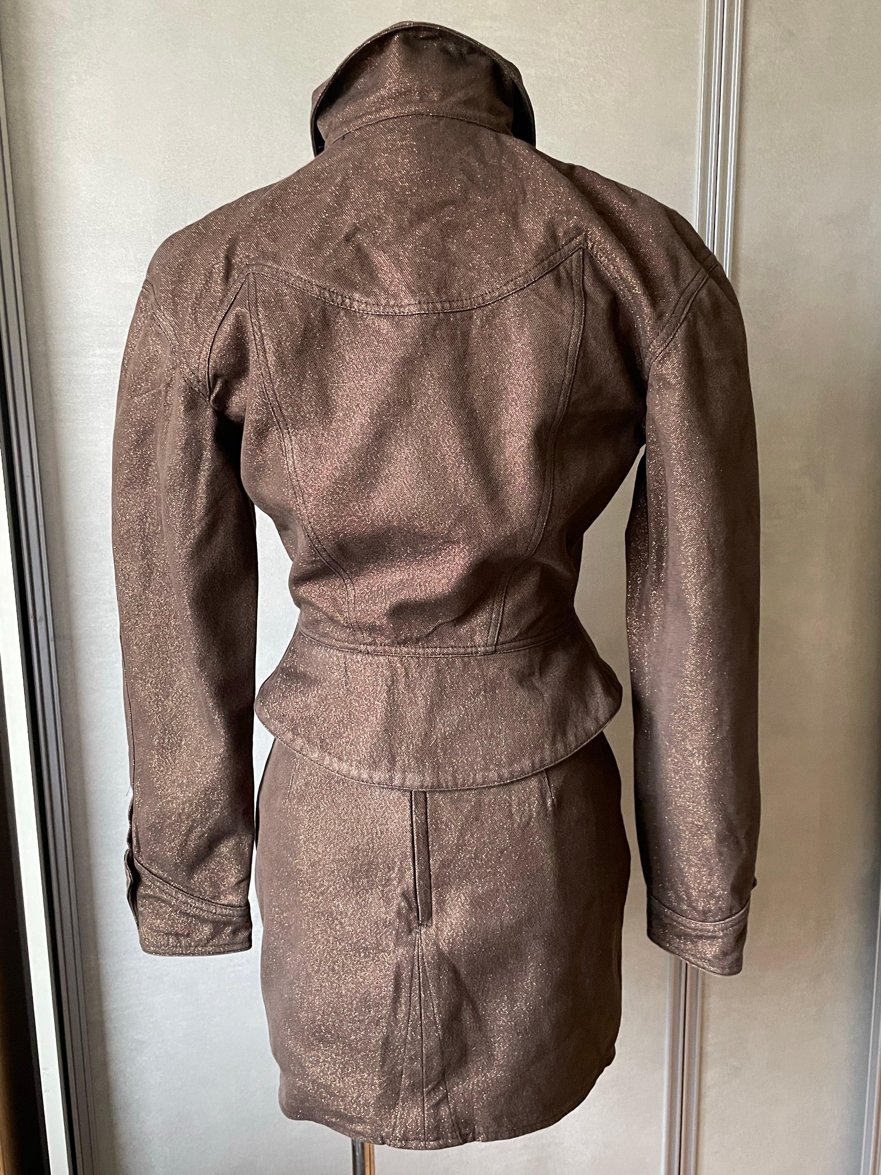 Thierry Mugler suit Jacket and skirt vintage Excellent état - En vente à CACHAN, FR