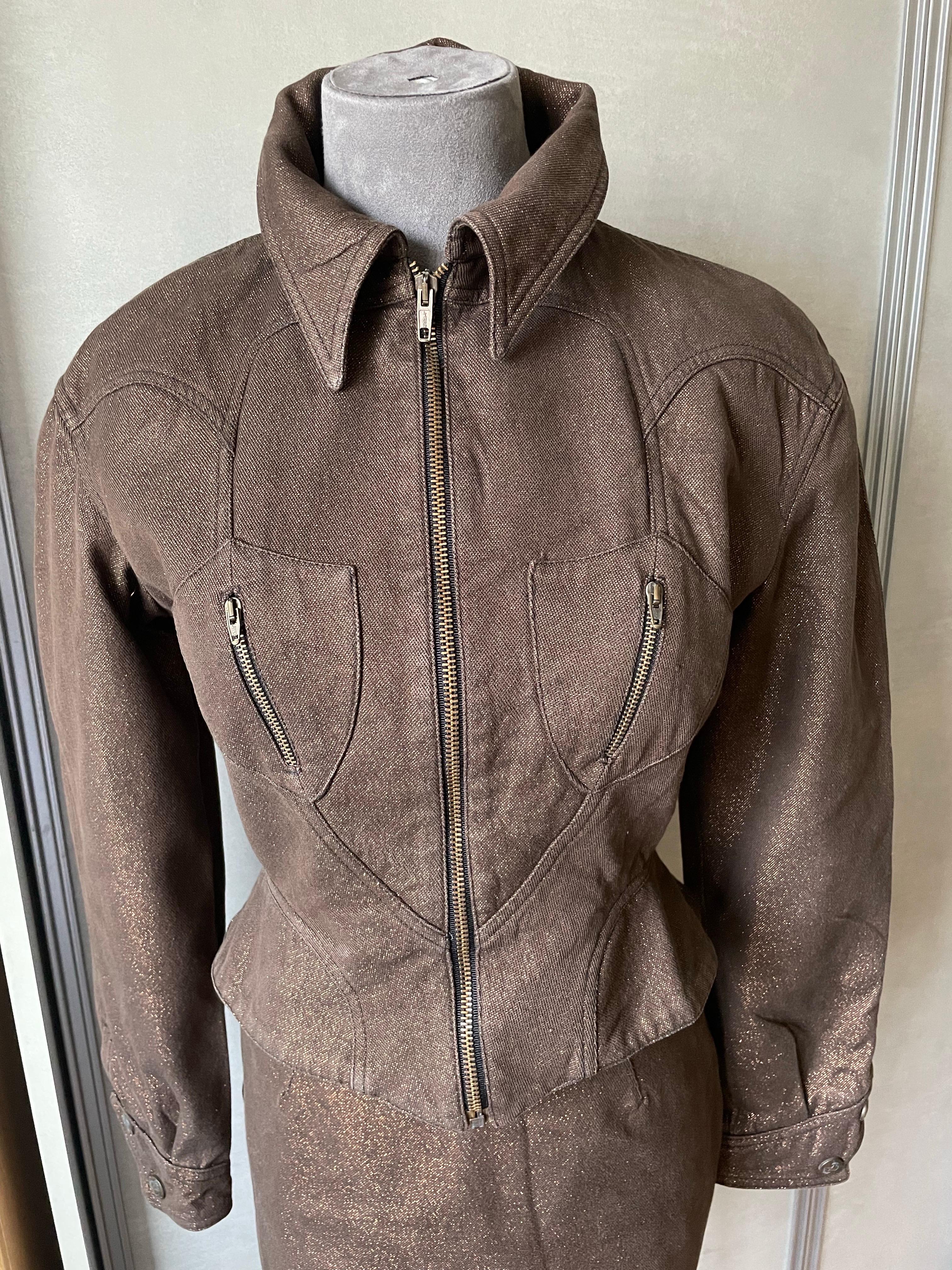 Thierry Mugler suit Jacket and skirt vintage Pour femmes en vente