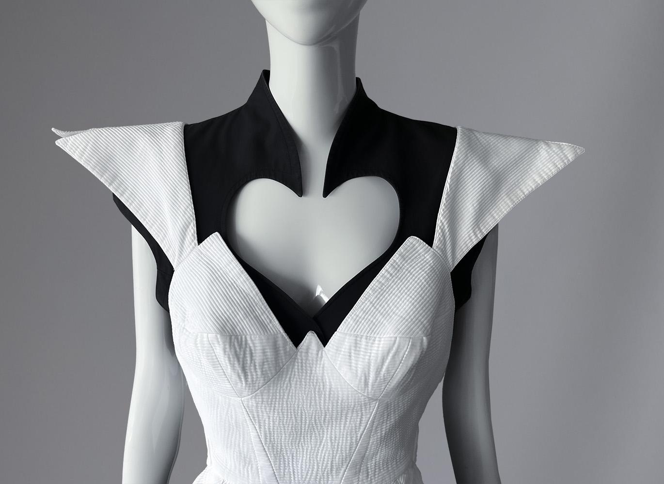 Donna Thierry Mugler Top grembiule bianco super raro SS 1982 in vendita