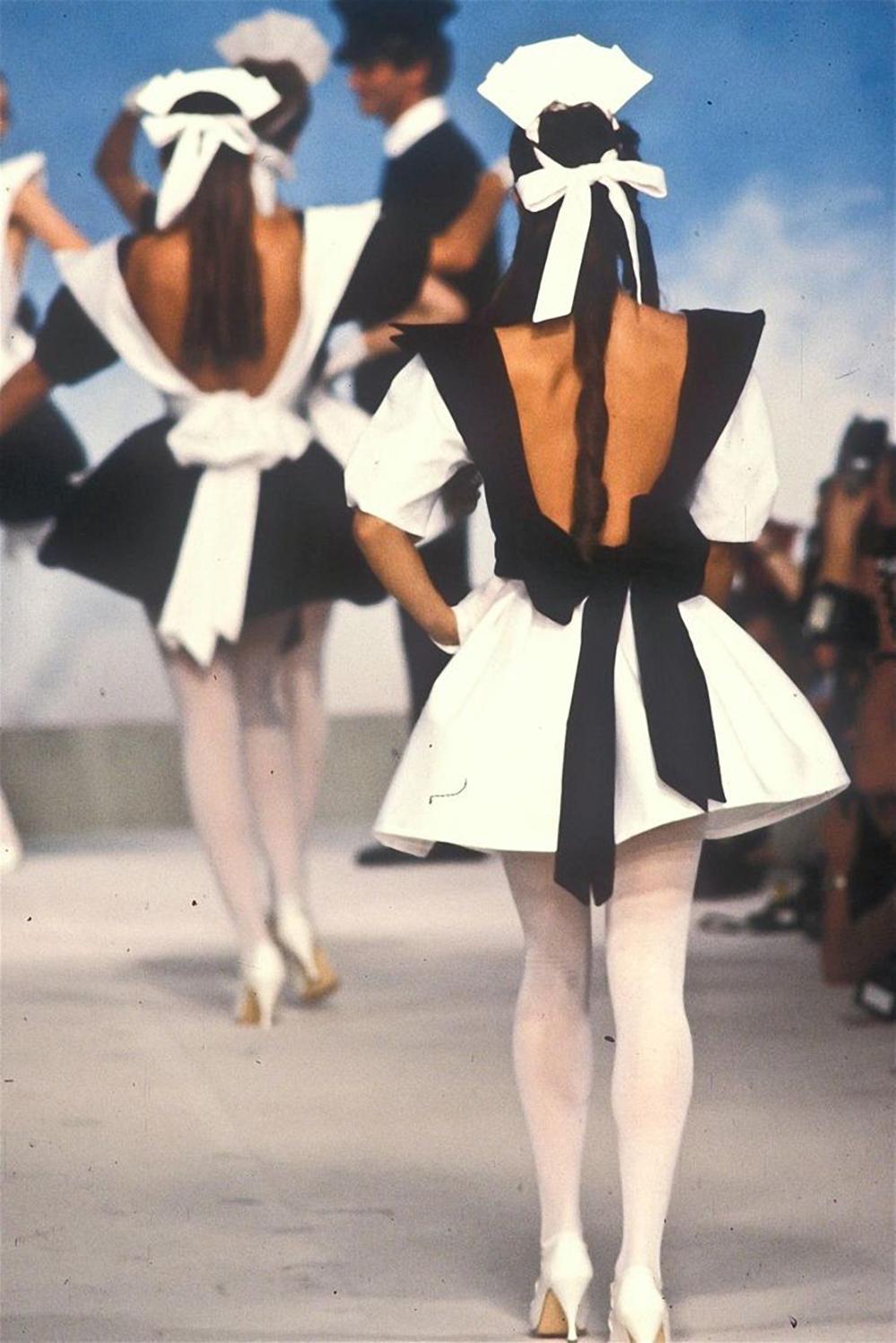 Thierry Mugler Top grembiule bianco super raro SS 1982 in vendita 3