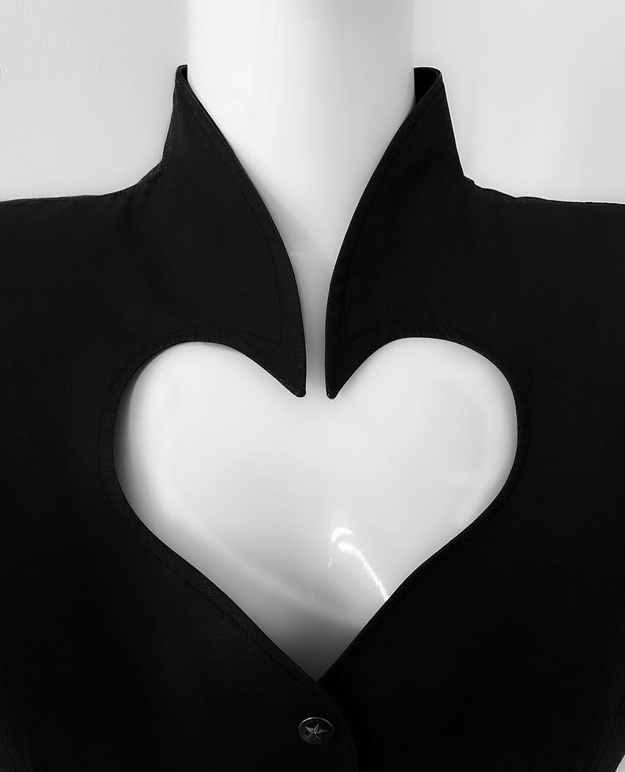 Nero Abito con scollo a cuore di Thierry Mugler in vendita