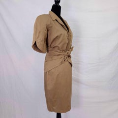 Thierry Mugler brown suit with short-sleeved jacket