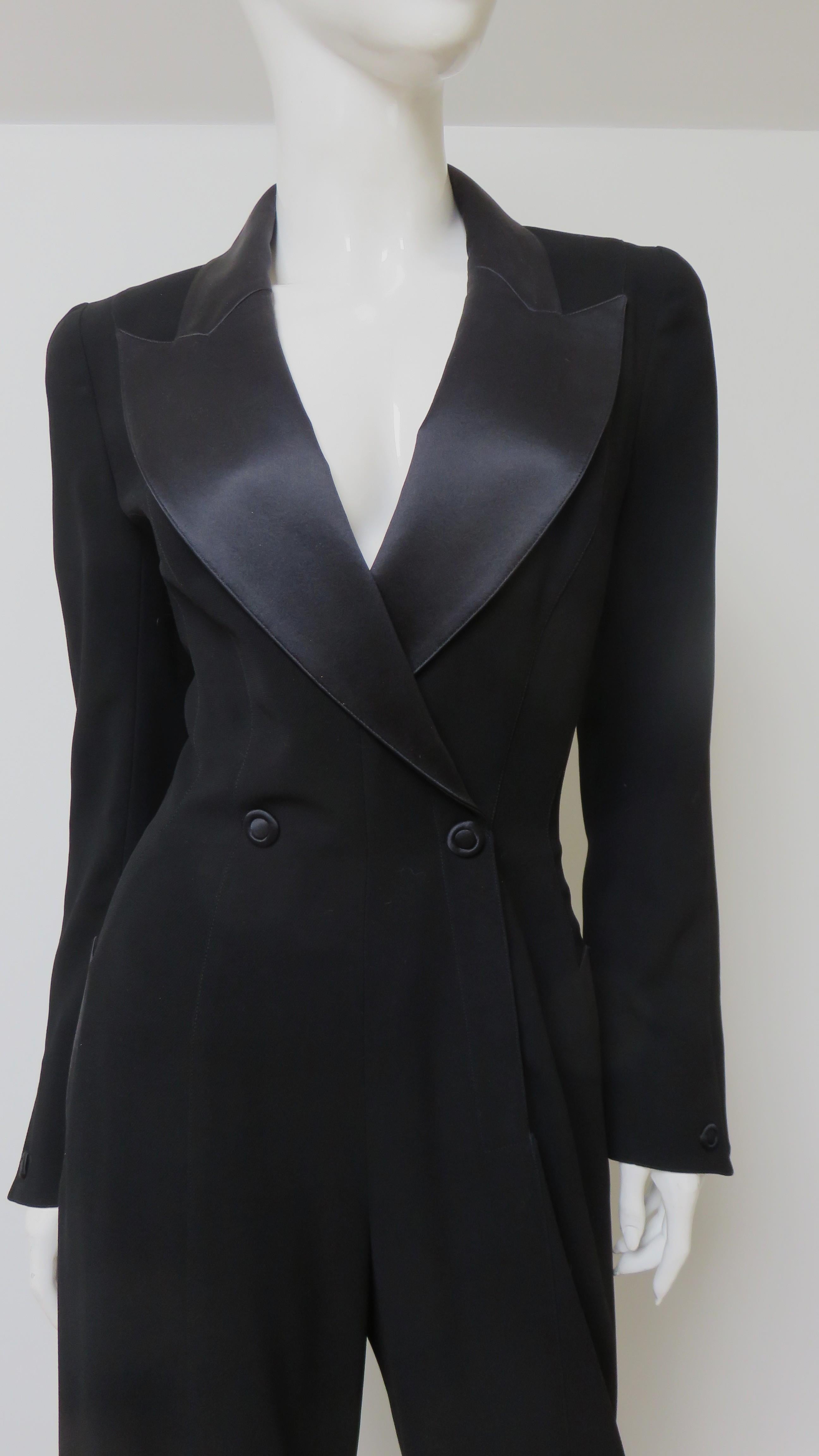 Mono de esmoquin Thierry Mugler Años 80 en Excelente estado para la venta en Water Mill, NY
