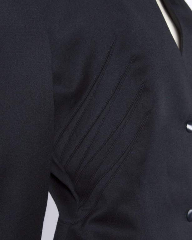Thierry Mugler Vintage 1980s 80s Iconic Black Blazer Suit Jacket 1