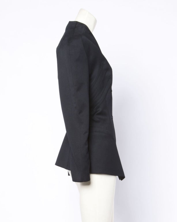 Thierry Mugler Vintage 1980s 80s Iconic Black Blazer Suit Jacket 2