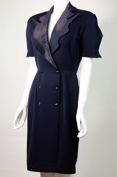 THIERRY MUGLER Vintage 1980er Dramatisches Kleid mit offenem Rückenausschnitt