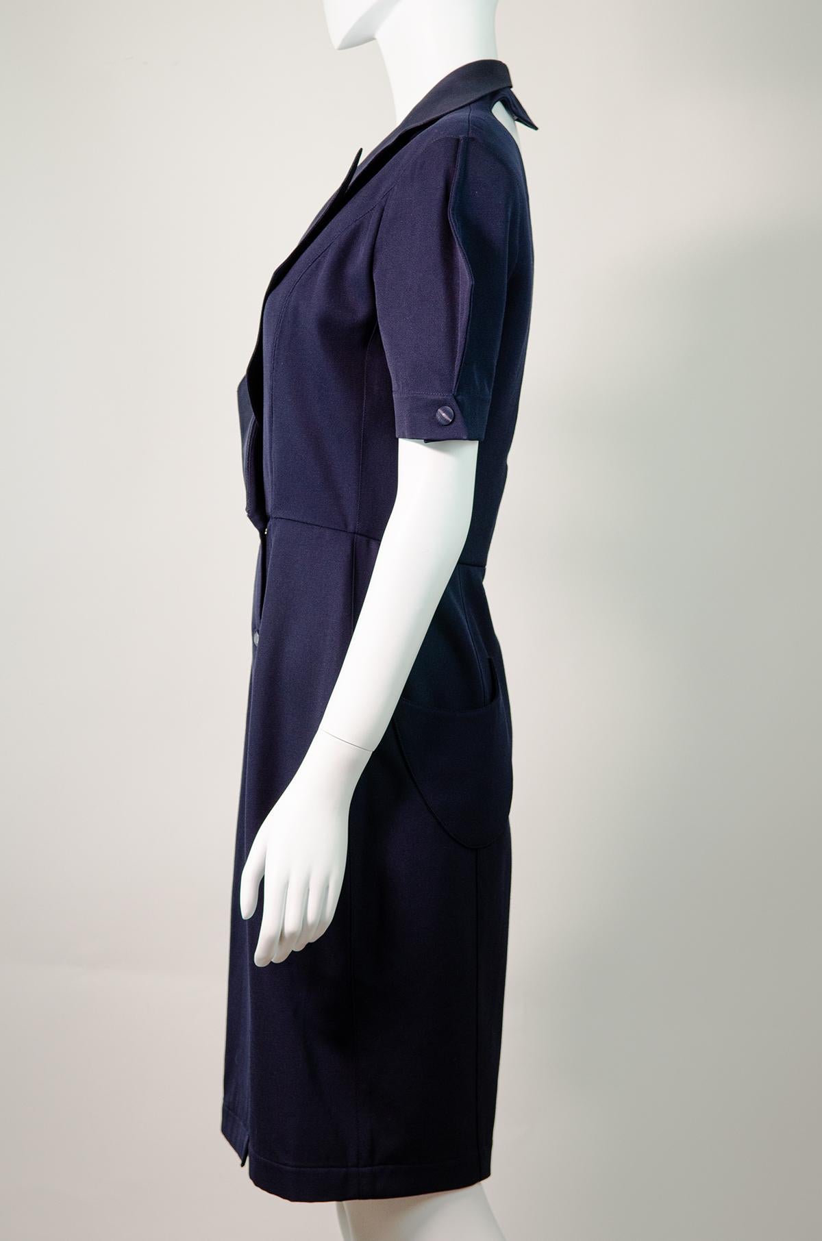 THIERRY MUGLER Vintage 1980s Dramatic Open Back Dress  In Excellent Condition In Berlin, BE