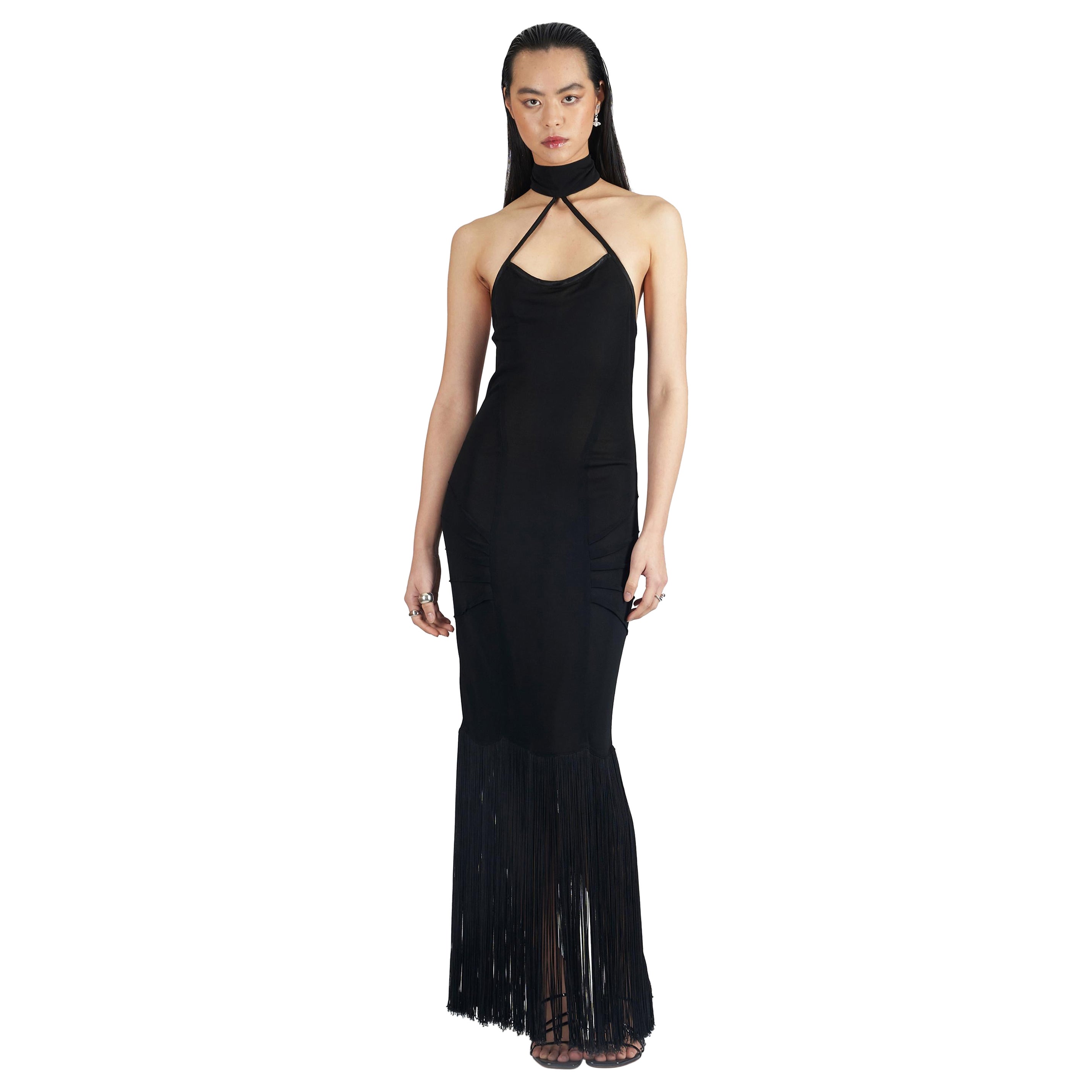 Thierry Mugler Vintage 1980's Neckholder Maxikleid