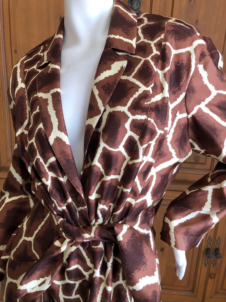Thierry Mugler Vintage 1980's Silk Scarf Twill Giraffe Pattern Dress ...