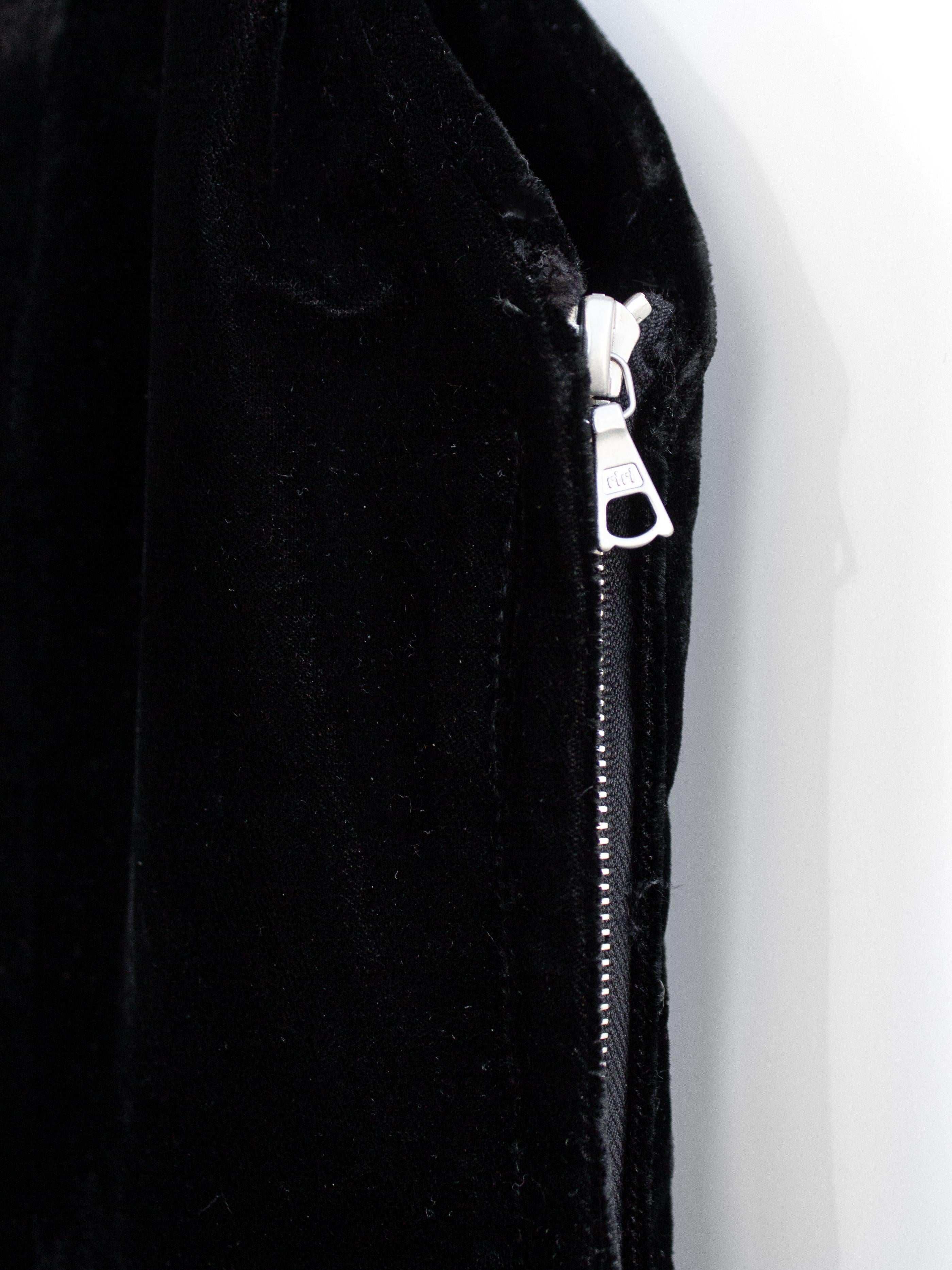 Thierry Mugler Vintage 1990s Black Velvet Silver Lame Winged Vampire Dress For Sale 4