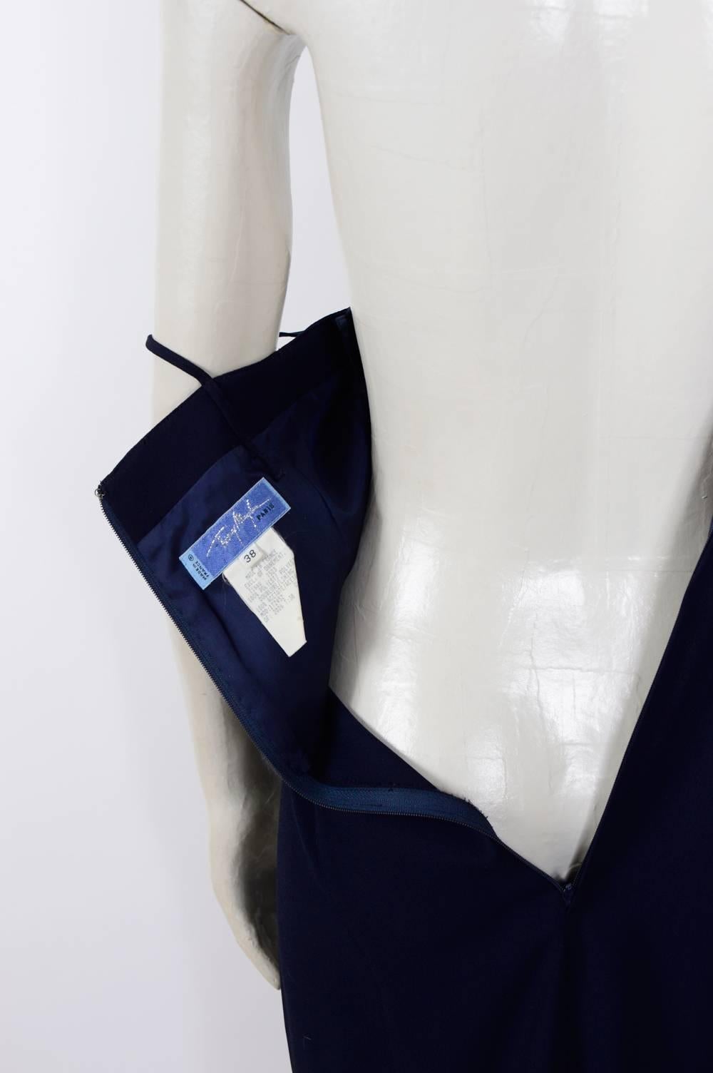 Thierry Mugler vintage 1990s bleu slinky dress In Excellent Condition In Antwerp, BE