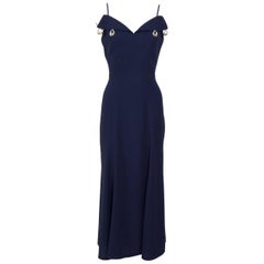 Robe moulante bleue Thierry Mugler vintage des années 1990