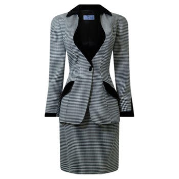 Thierry Mugler Gingham Hourglass Skirt Suit, 1990s