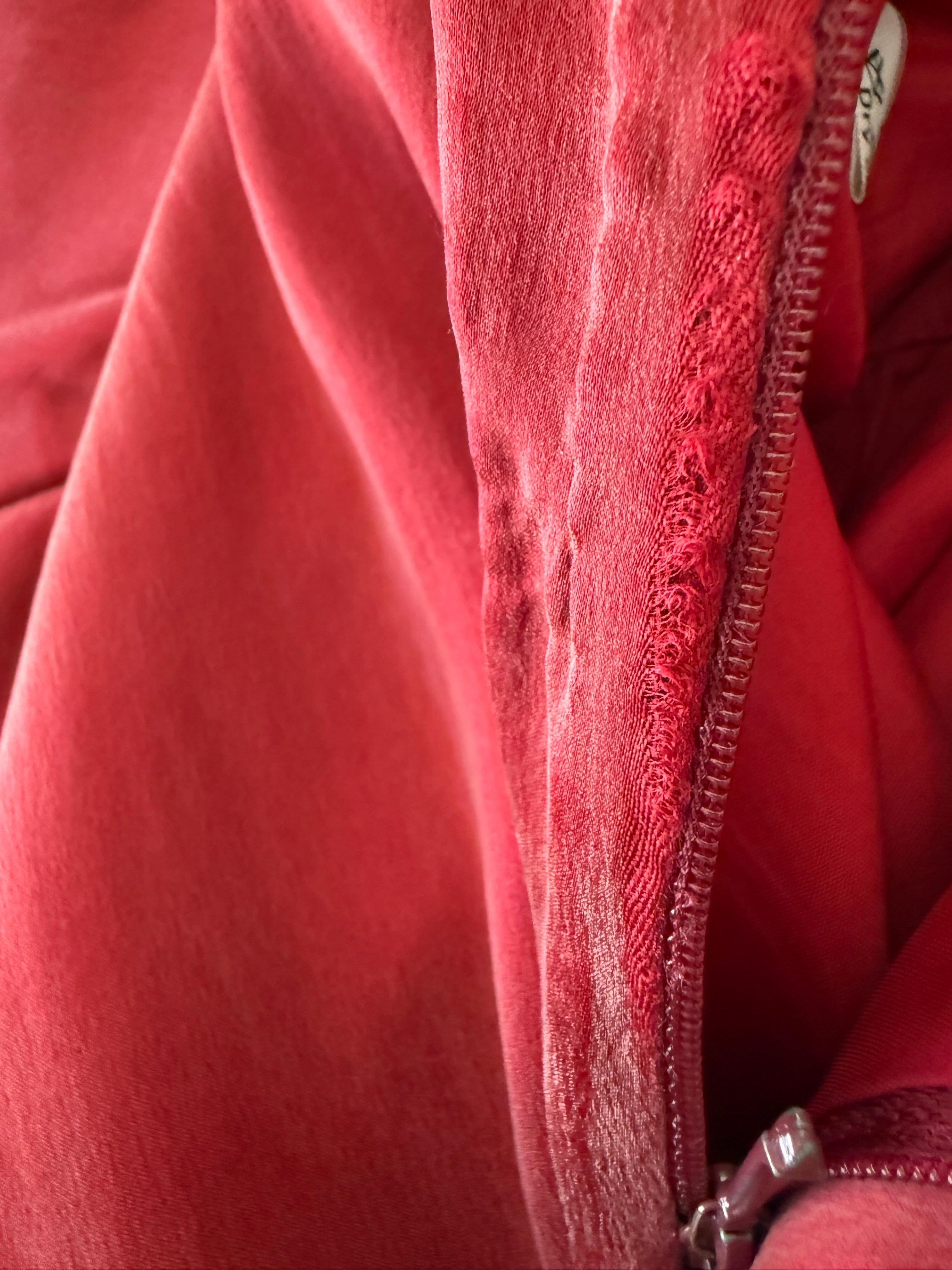 THIERRY MUGLER Vintage 1990's Rotes Seidenkorsett-Cocktailkleid m/  Gürtel im Angebot 7