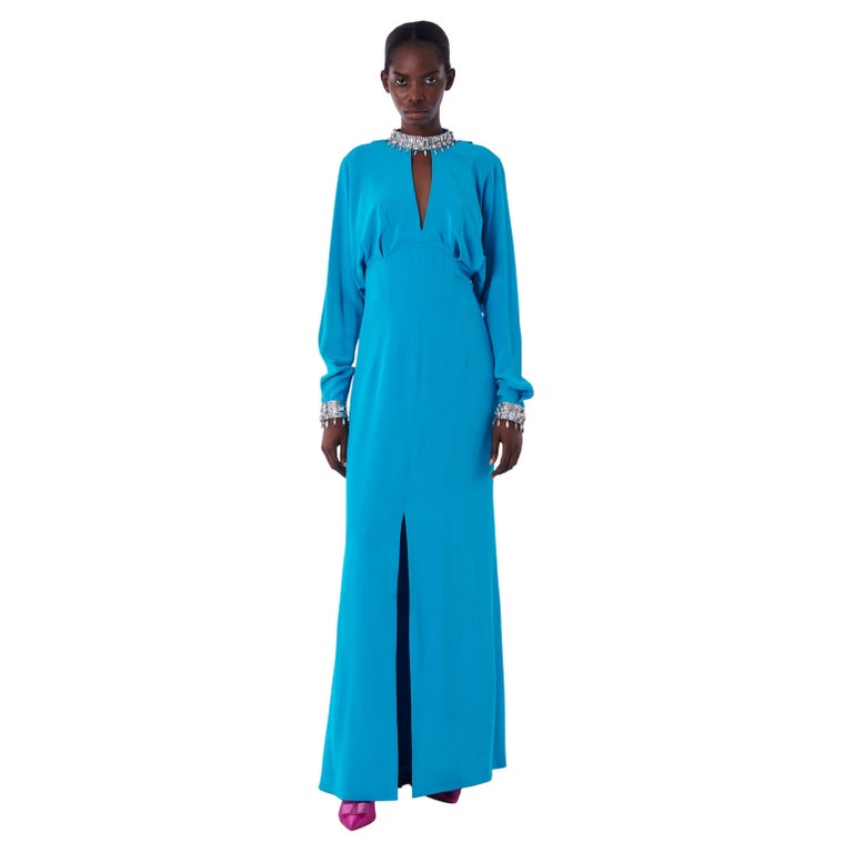 Thierry Mugler Vintage 1995 Couture Blue Gown For Sale at 1stDibs