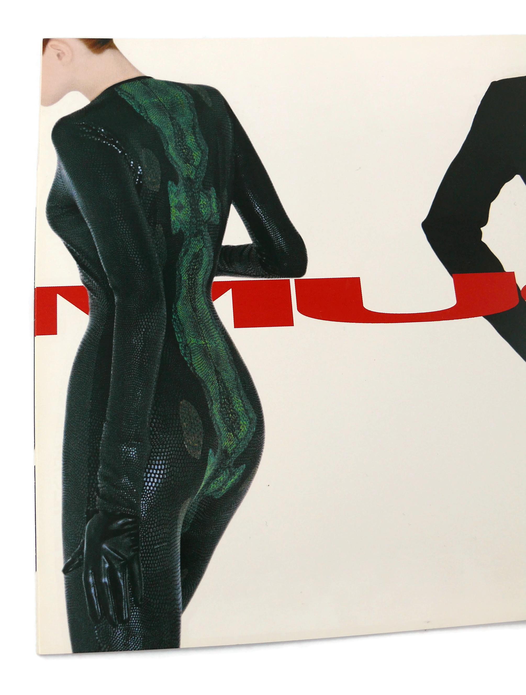 Women's Thierry Mugler Vintage 1998 Black and Green  Reptile Skin Like Dress Size L