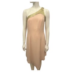 Thierry mugler vintage 2000’s cocktail dress gold leather details