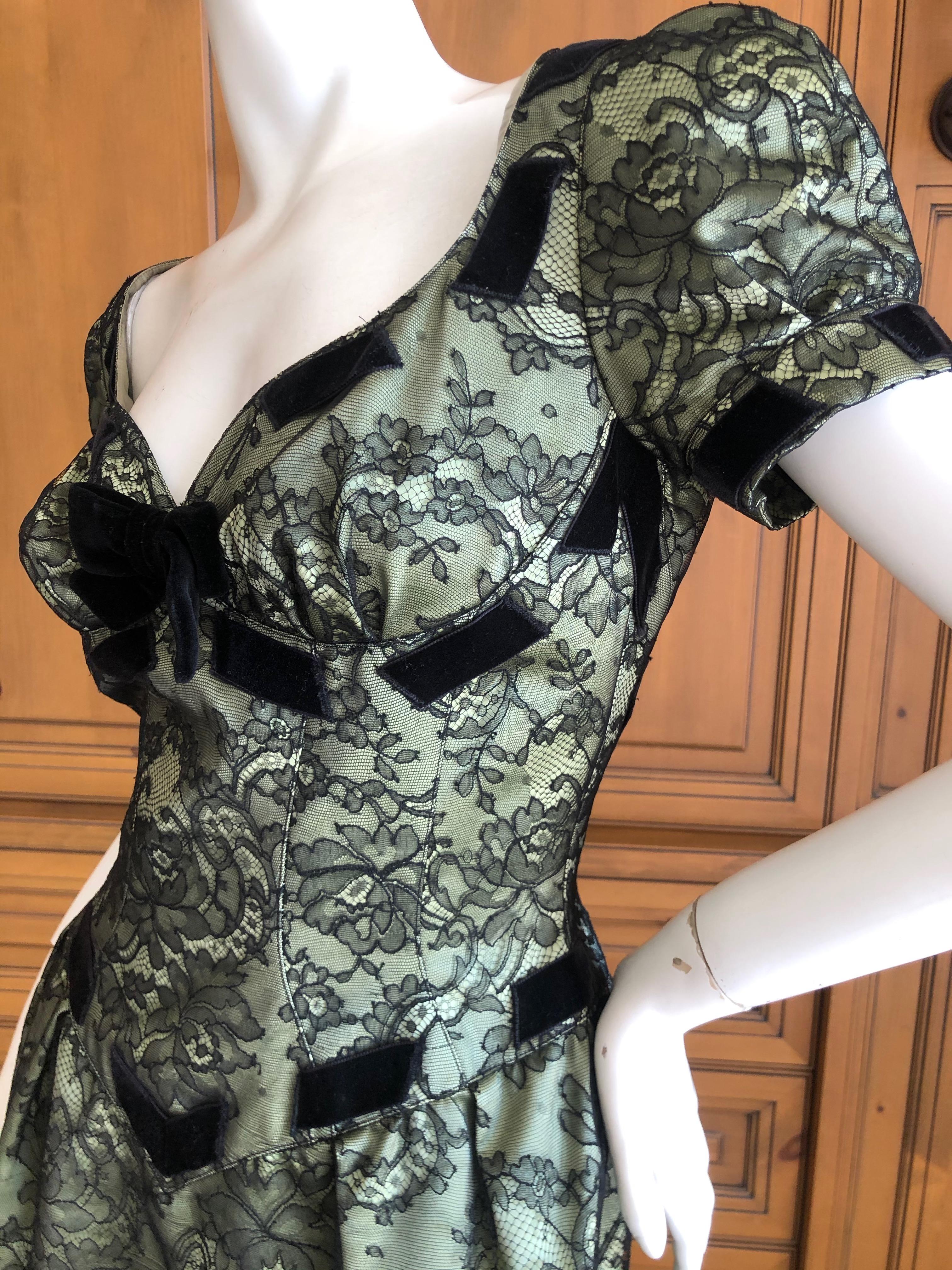 Thierry Mugler Vintage 80's Sexy Silk Lined Lace Overlay Cocktail Dress For Sale 1