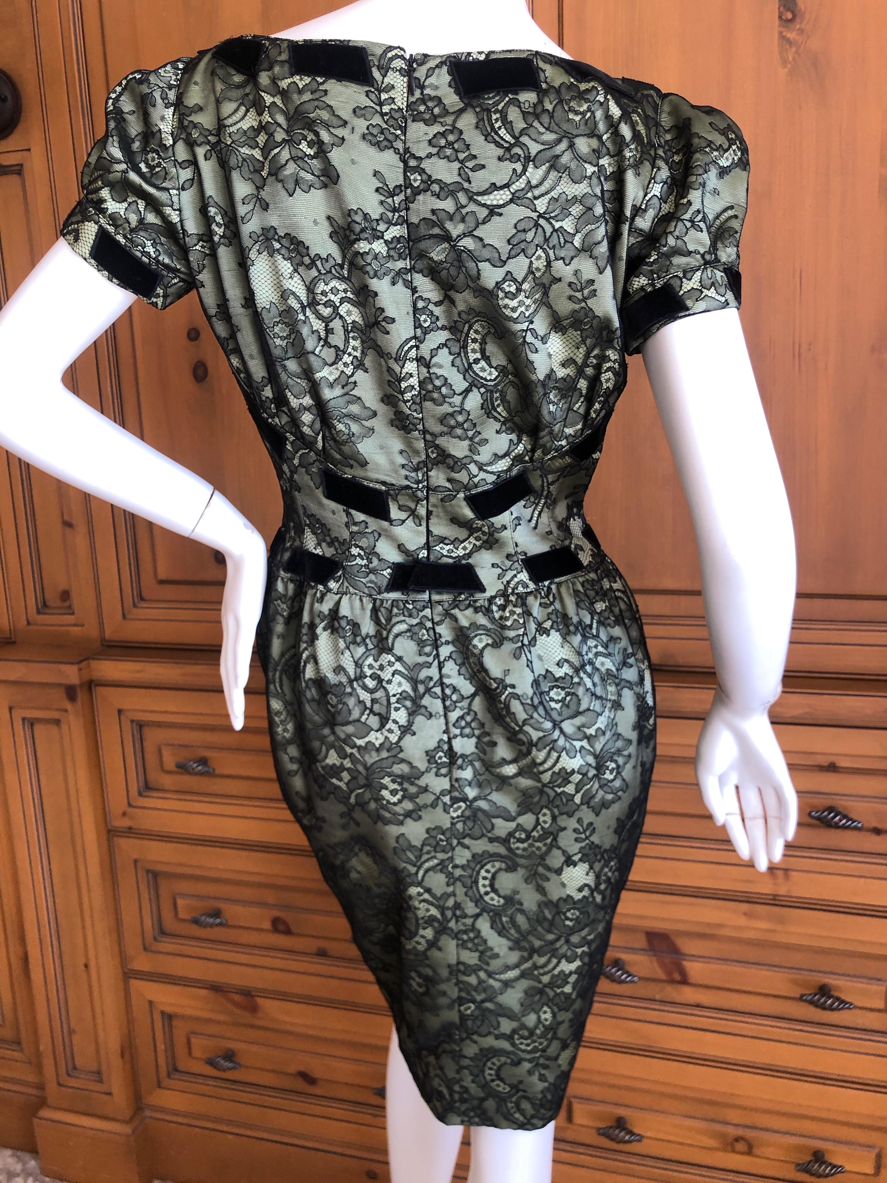 Thierry Mugler Vintage 80's Sexy Silk Lined Lace Overlay Cocktail Dress For Sale 3
