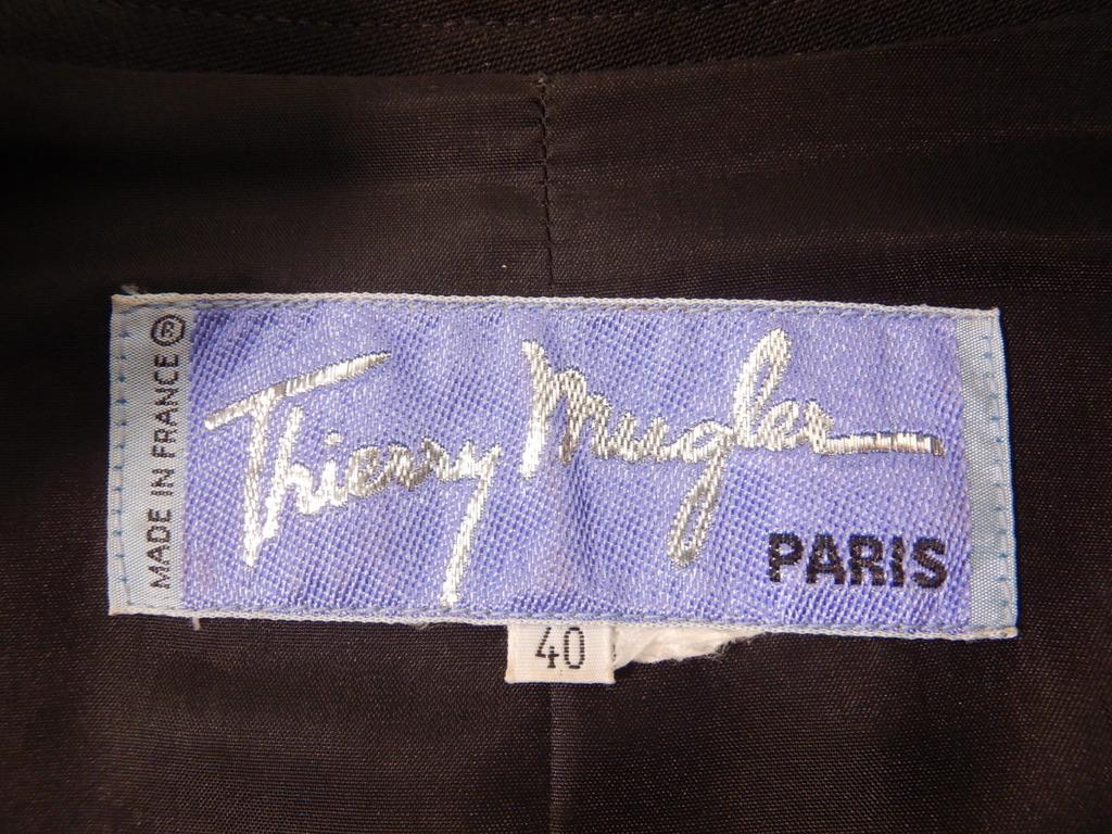 Thierry Mugler Vintage anni '90 Giacca Peplum Nera Gonna Abito in vendita 3