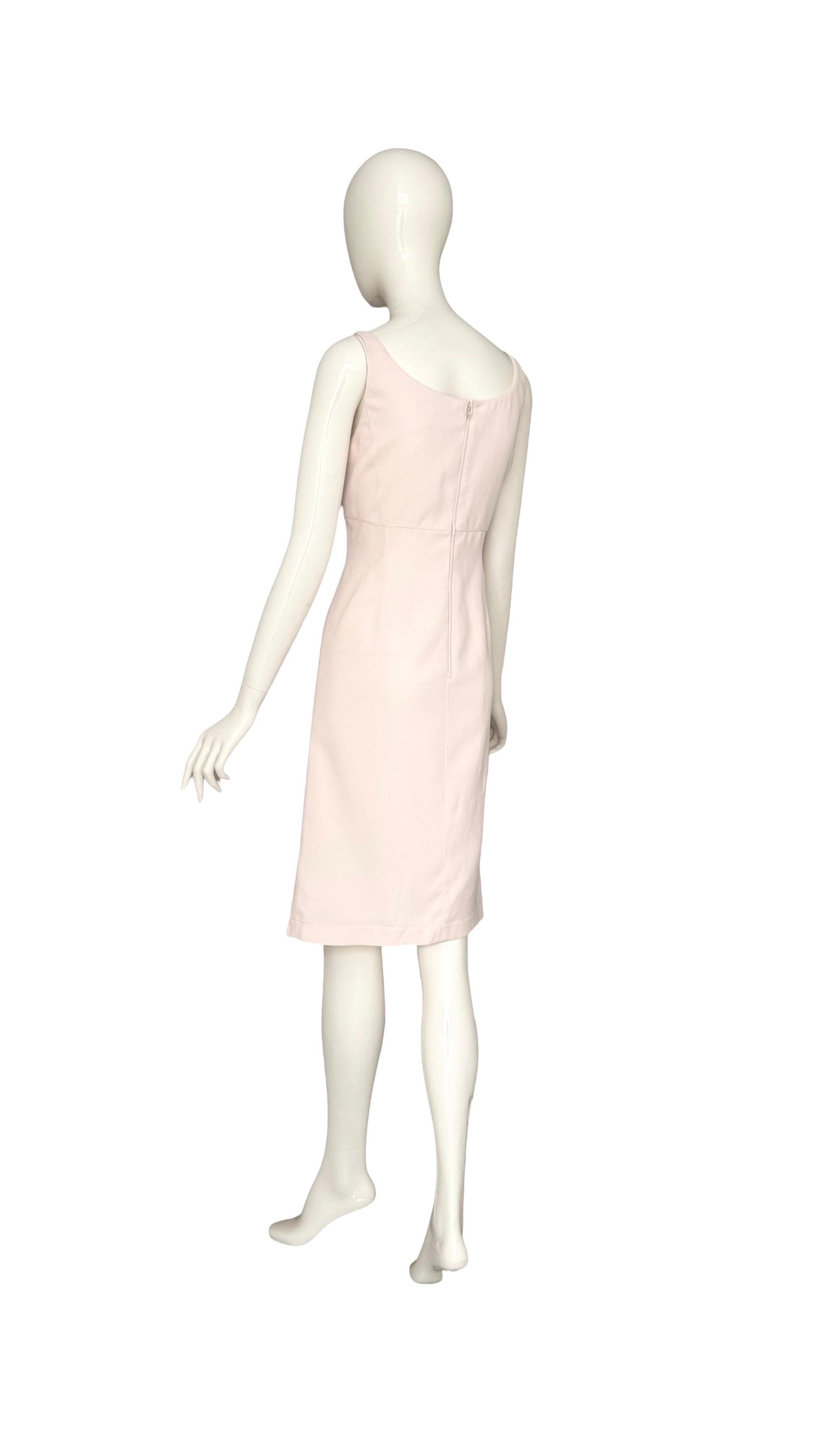 Thierry Mugler Vintage 90s Elegante Vestido por Debajo de la Rodilla Rosa Empolvado en Excelente estado para la venta en Antwerpen, Vlaams Gewest