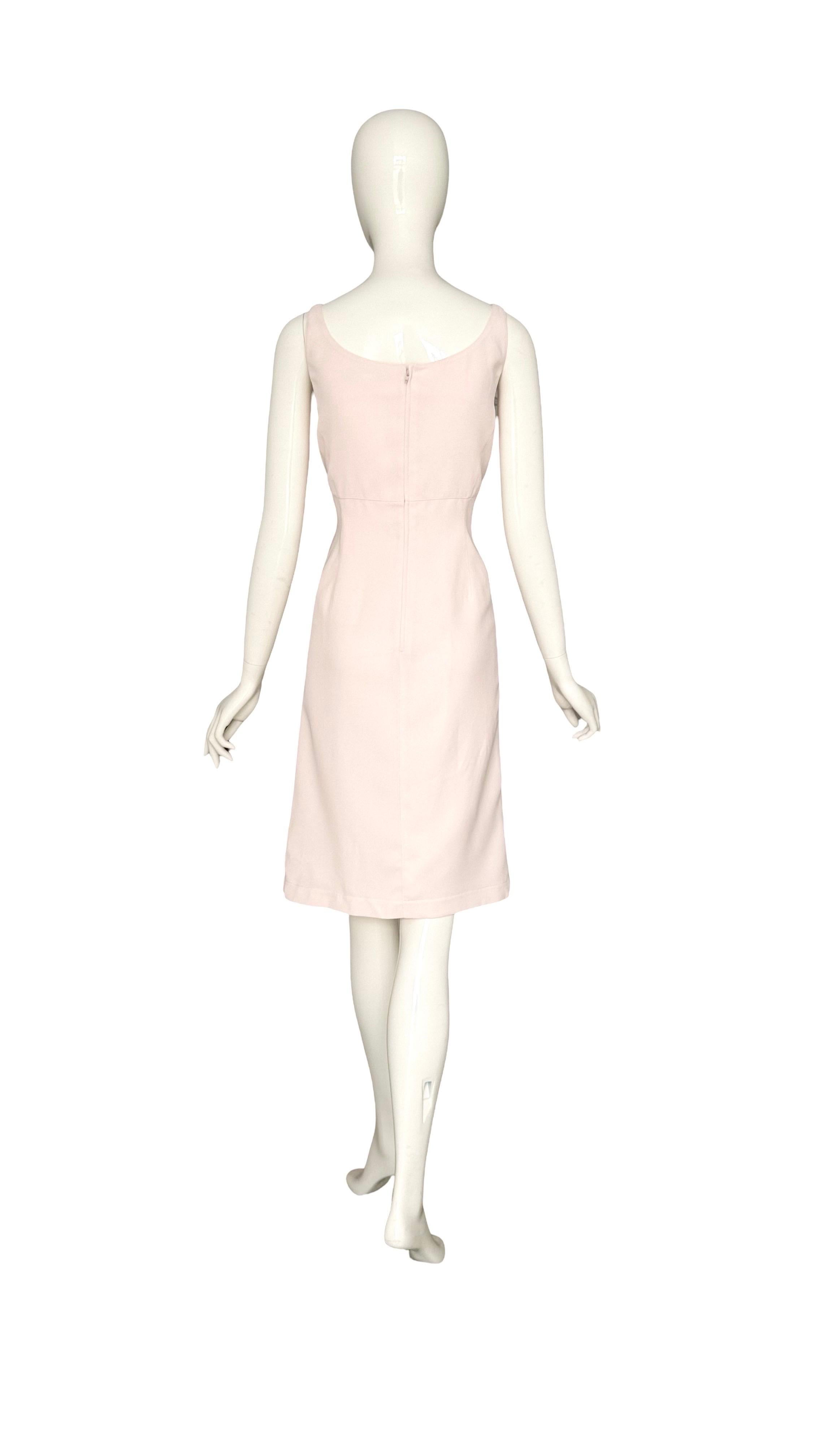 De las mujeres Thierry Mugler Vintage 90s Elegante Vestido por Debajo de la Rodilla Rosa Empolvado en venta