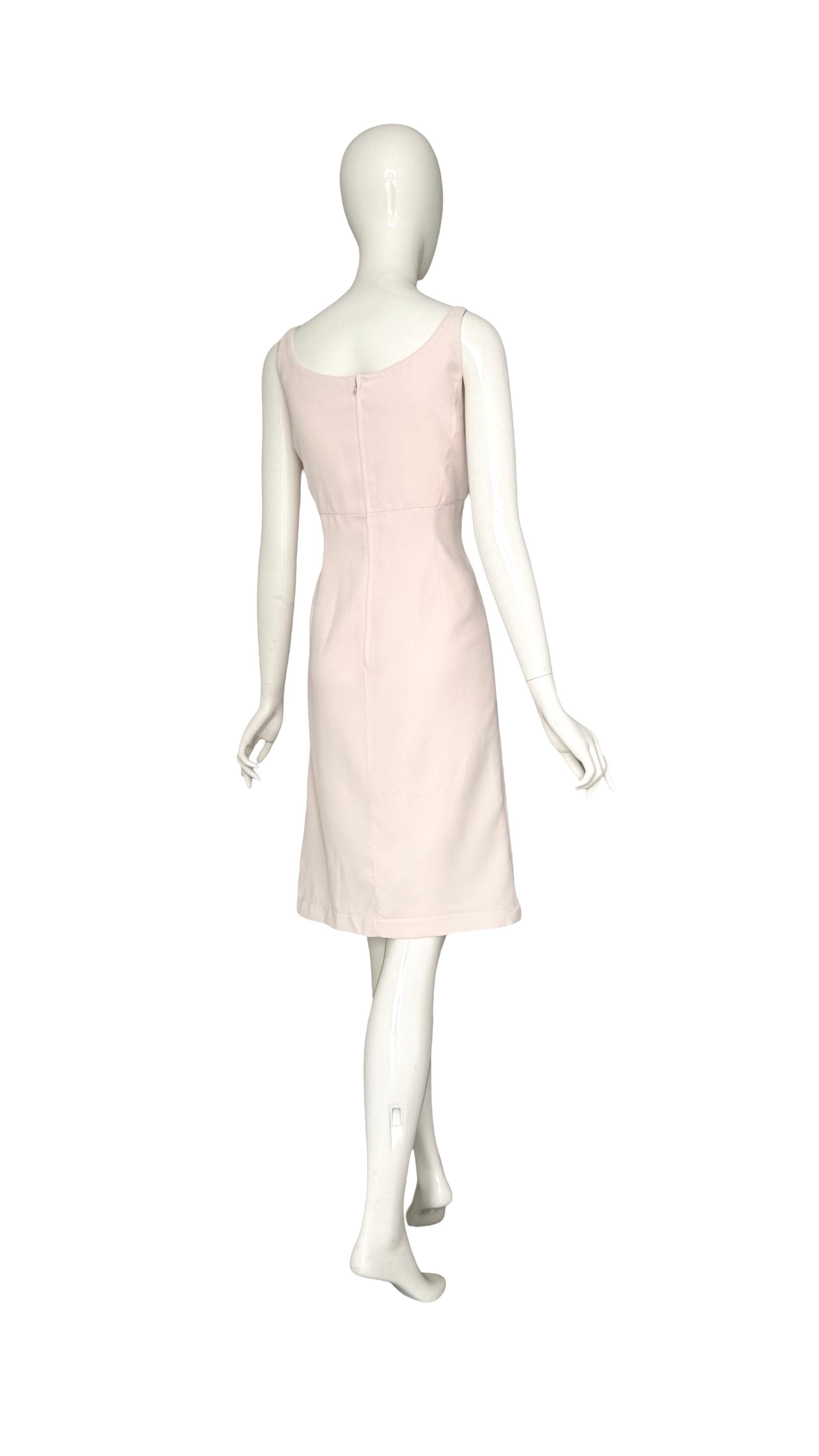 Thierry Mugler Vintage 90s Elegante Vestido por Debajo de la Rodilla Rosa Empolvado en venta 1