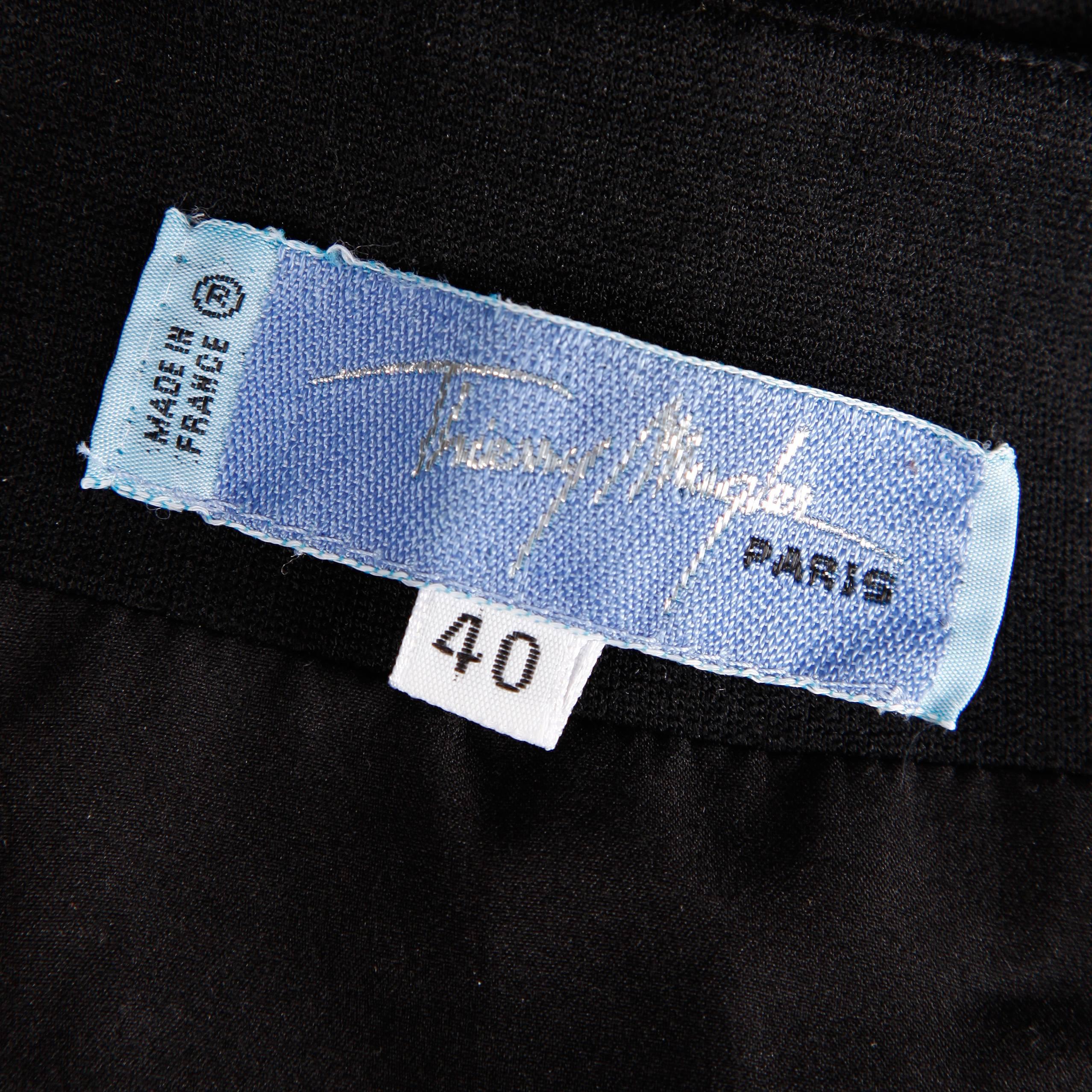 Black Thierry Mugler Vintage Avant Garde Circular Striped Long Sleeve Dress, 1980s  For Sale