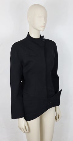 THIERRY MUGLER Vintage Black Architectural Asymmetric Jacket