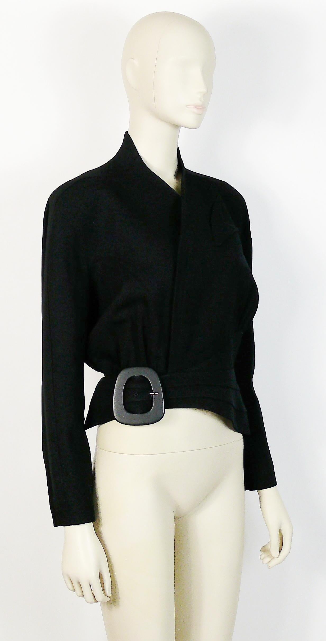 Thierry Mugler Vintage Black Asymmetrical Iconic Jacket In Good Condition In Nice, FR